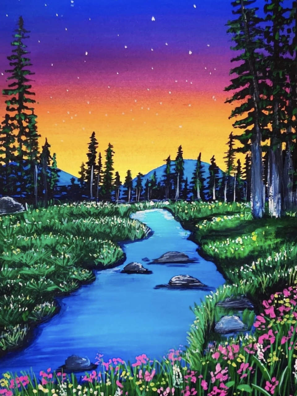 高清水粉风景画临摹素材|创意画