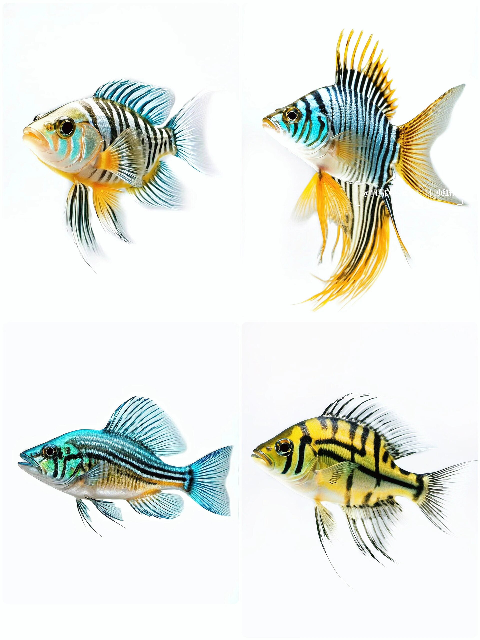 绘画素材377:斑马鱼,热带观赏鱼
