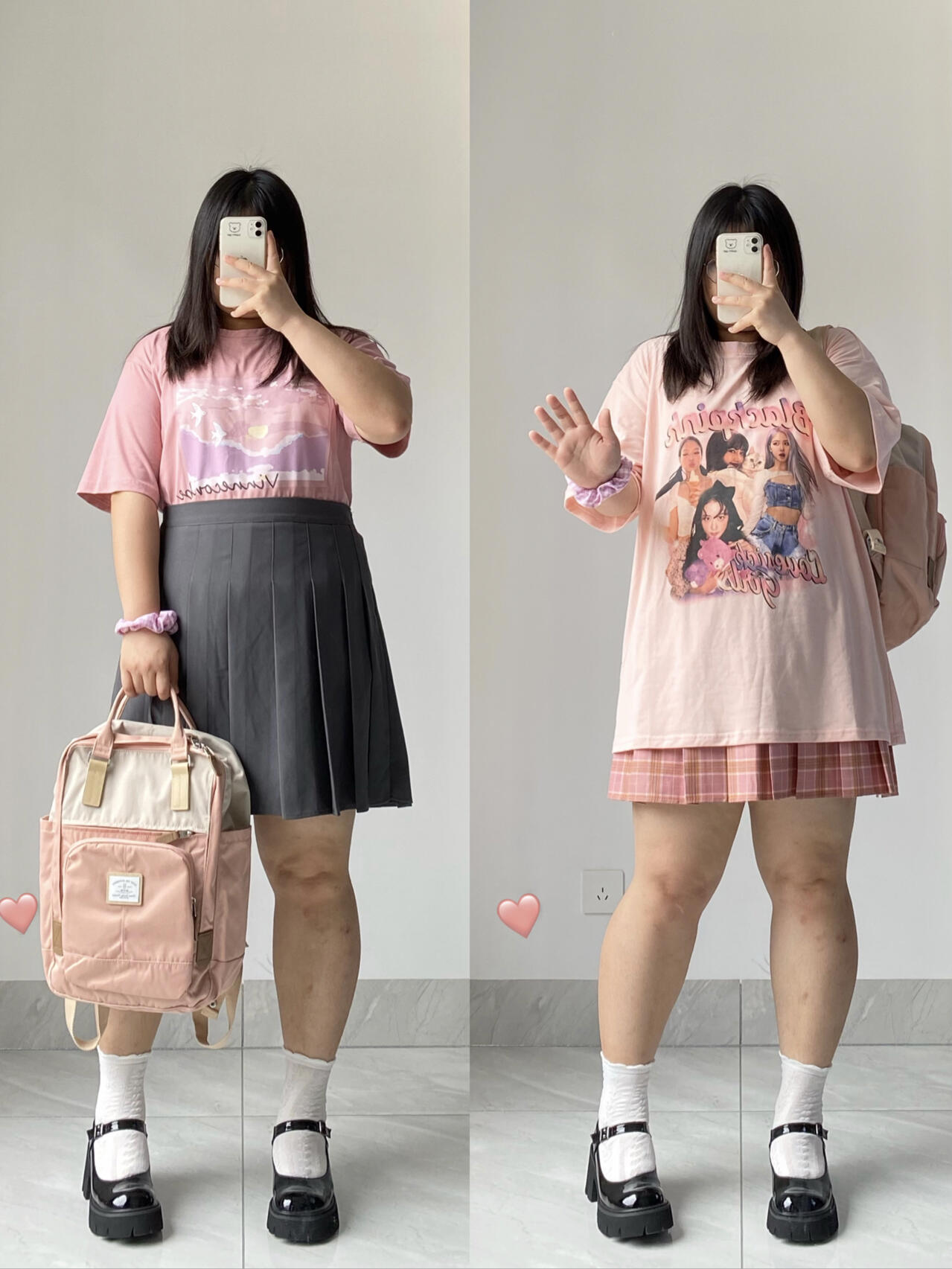 胖mm减龄学生穿搭