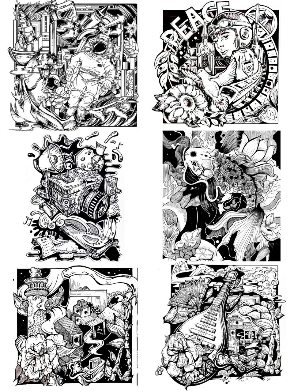 黑白装饰画-素材分享 今天为大家分享一些优质的黑白装饰画素材 希望
