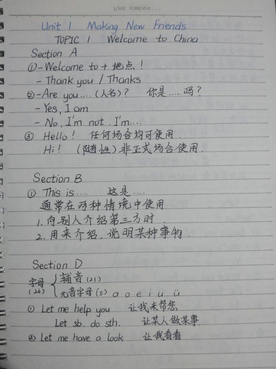 基本上都是老师叫记的笔记,一部分为我个人整理,这用来复习英语很不错