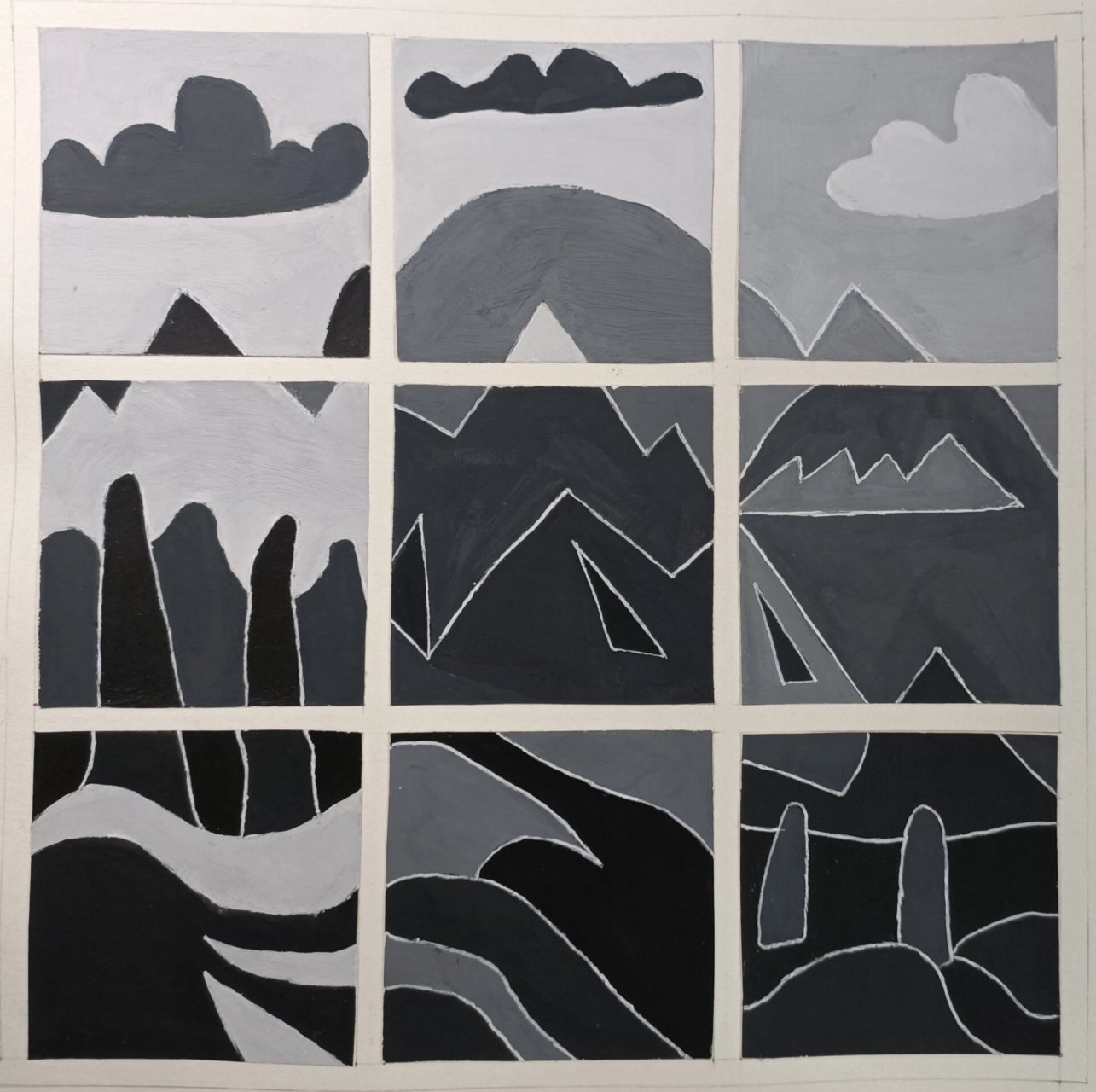 黑白明度推移九宫格 临摹的02