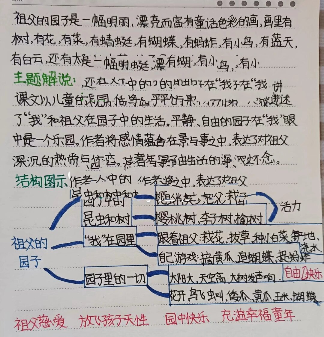 五年级语文笔记 学霸图片