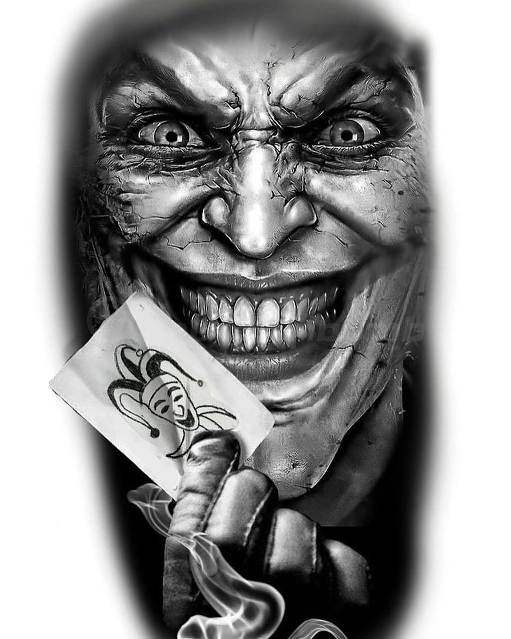 小丑纹身手稿欧美写实纹身 98适合遮盖,也适合新皮肤上身.