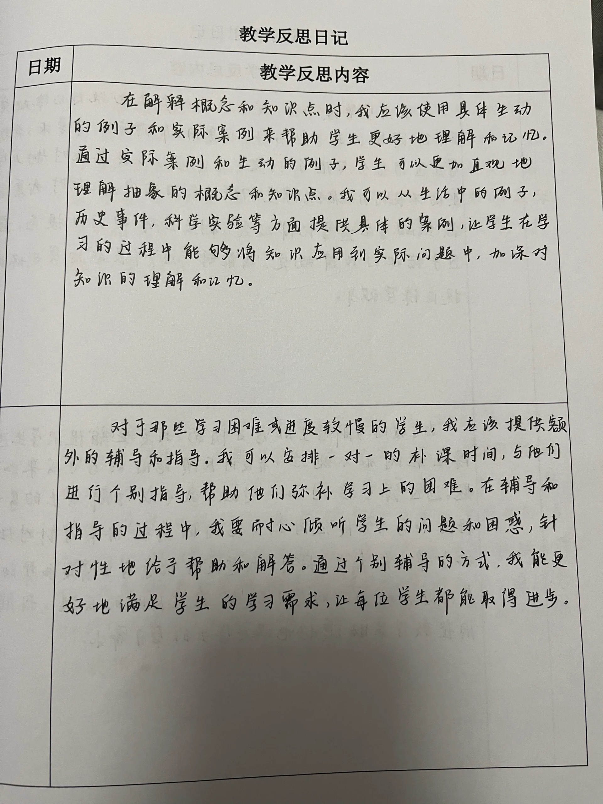 教学反思日记(一)