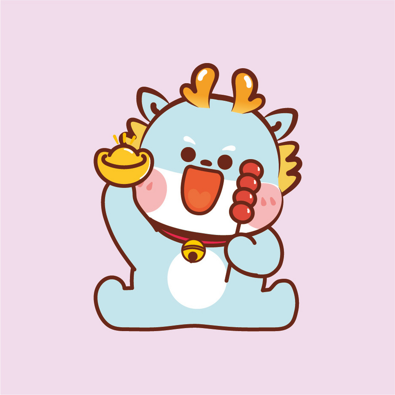 小飞龙ip 卡通形象好运连连糖葫芦爱心头像 小飞龙ip卡通形象,治愈系