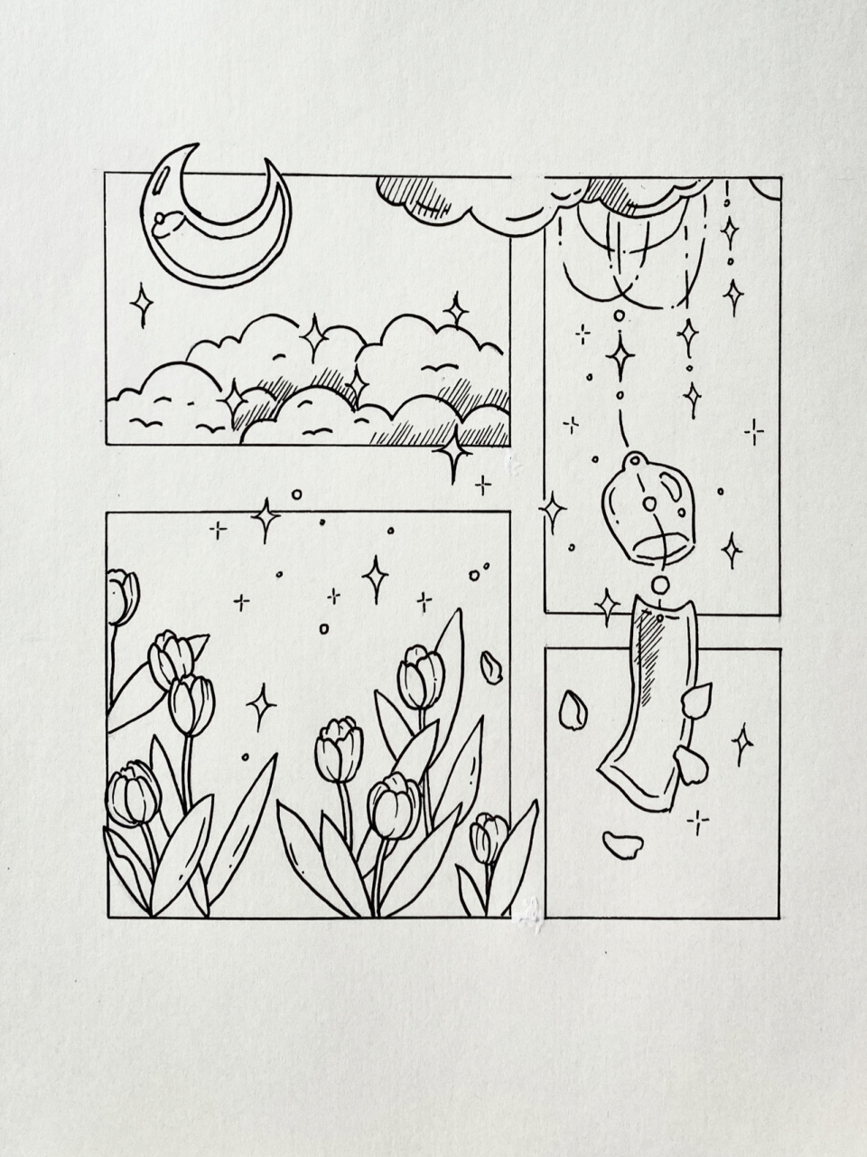 画画 简笔画 手绘 临摹 插画 黑白画