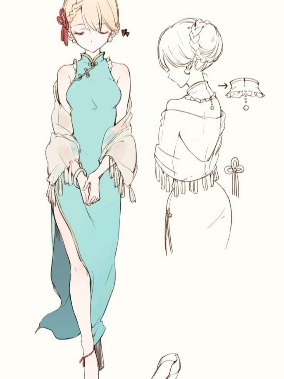 『绘画参考』超级简单的晚礼服连衣裙绘画参考 08脑子:我感觉我又行
