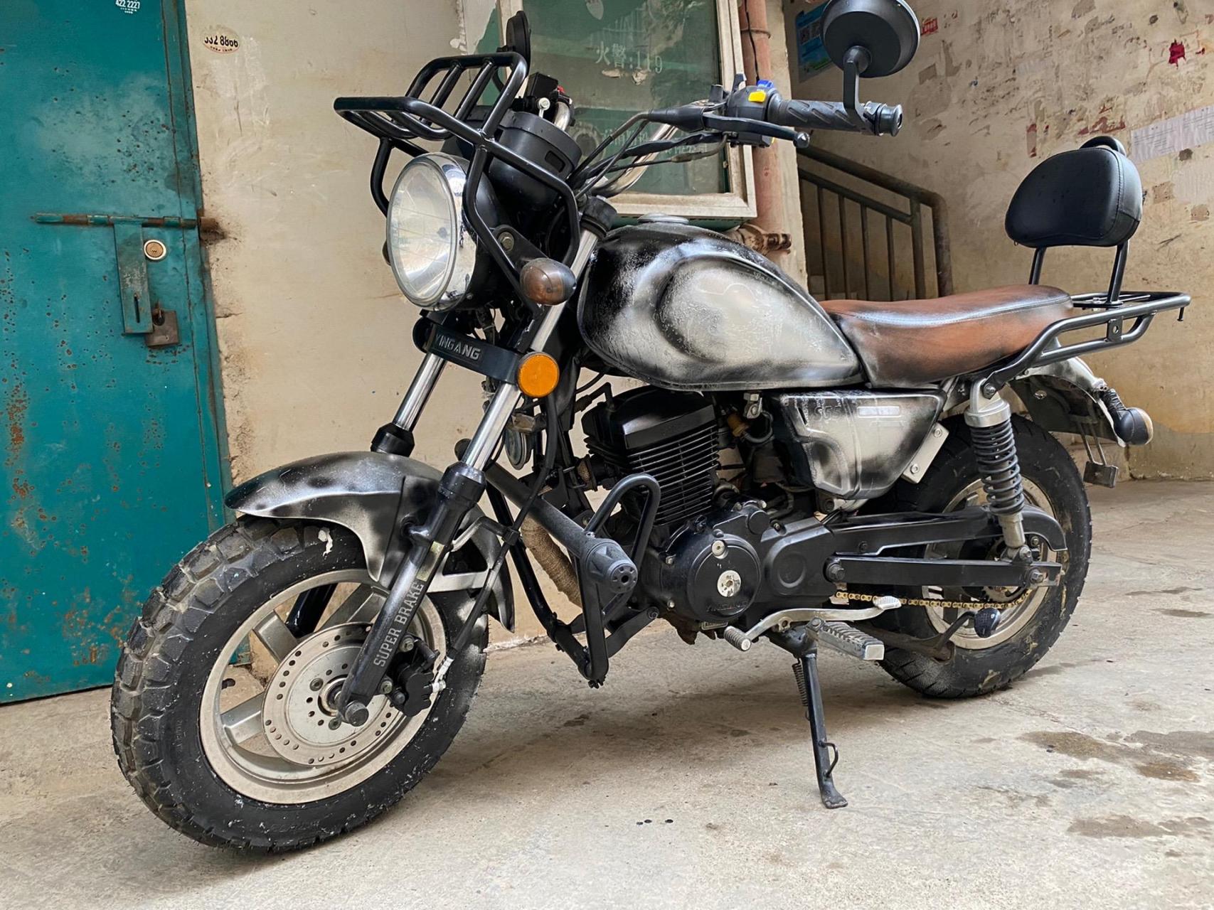 末日废土摩托车.银钢mini150旧摩托改,改进指导