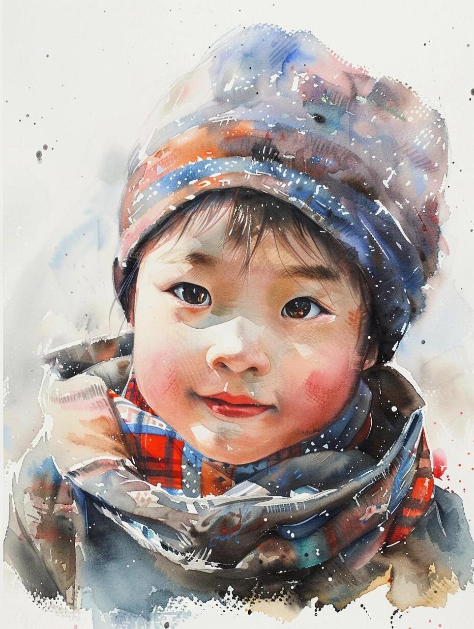 ai水彩|小男孩