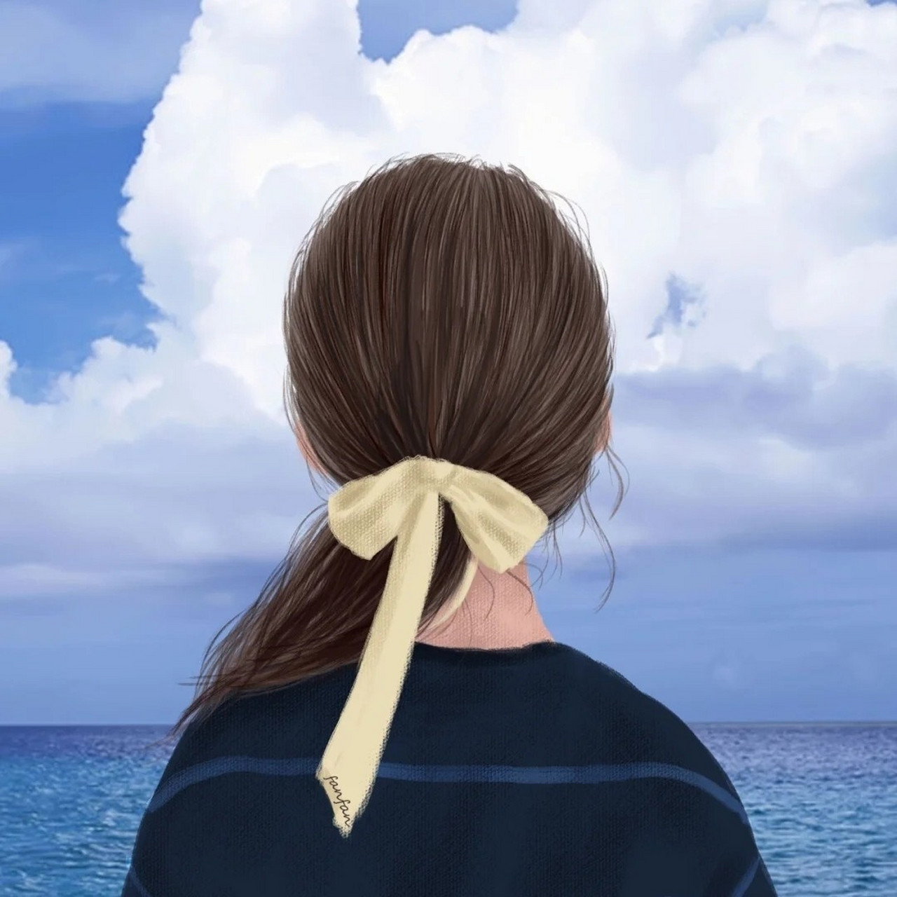 女生背影头像|面对天空和大海与自己和解 "一本书重新读一遍会有新的