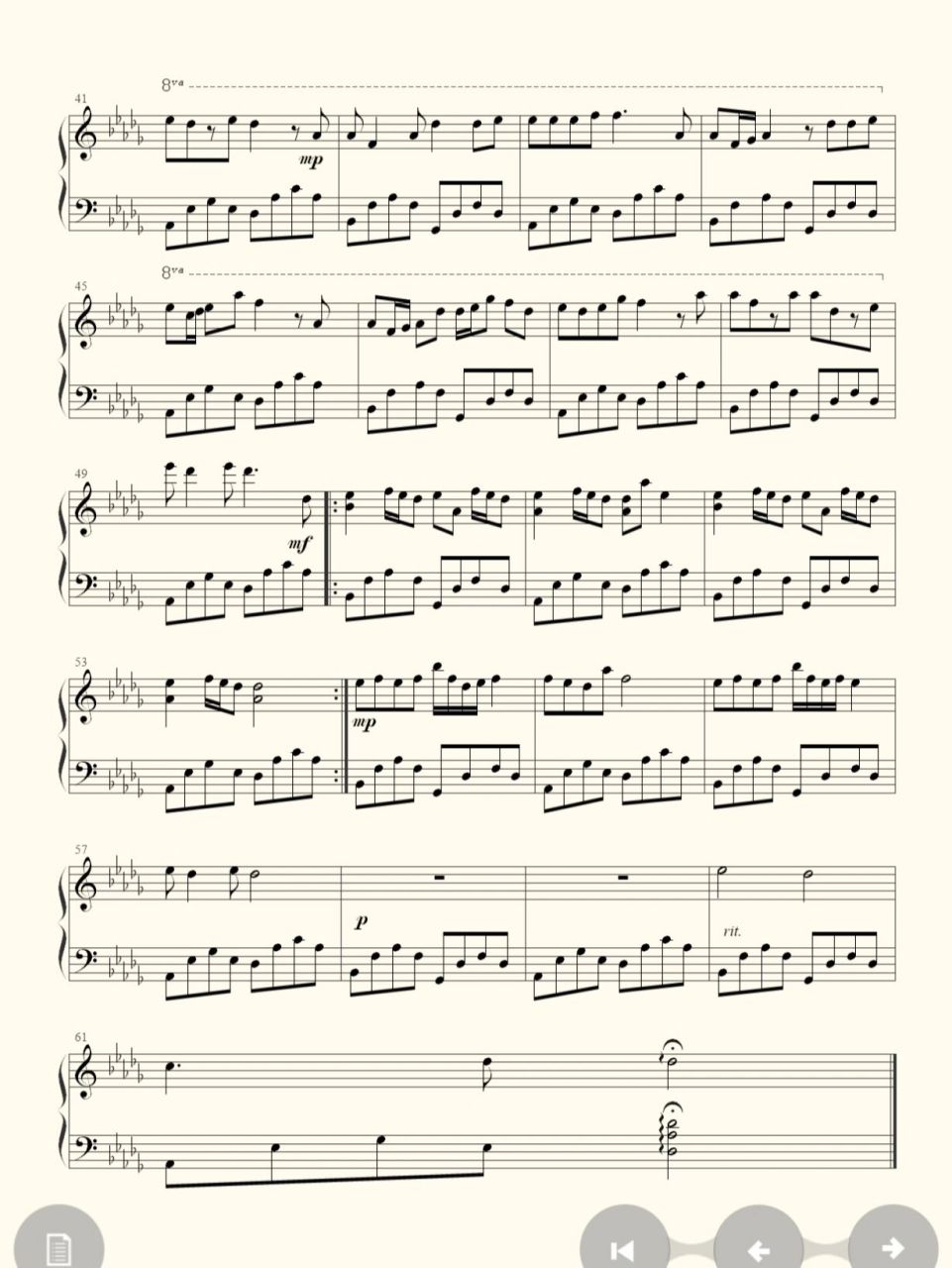 【钢琴谱】you 寒蝉鸣泣时 钢琴谱分享70 you 寒蝉鸣泣时 谱源来自