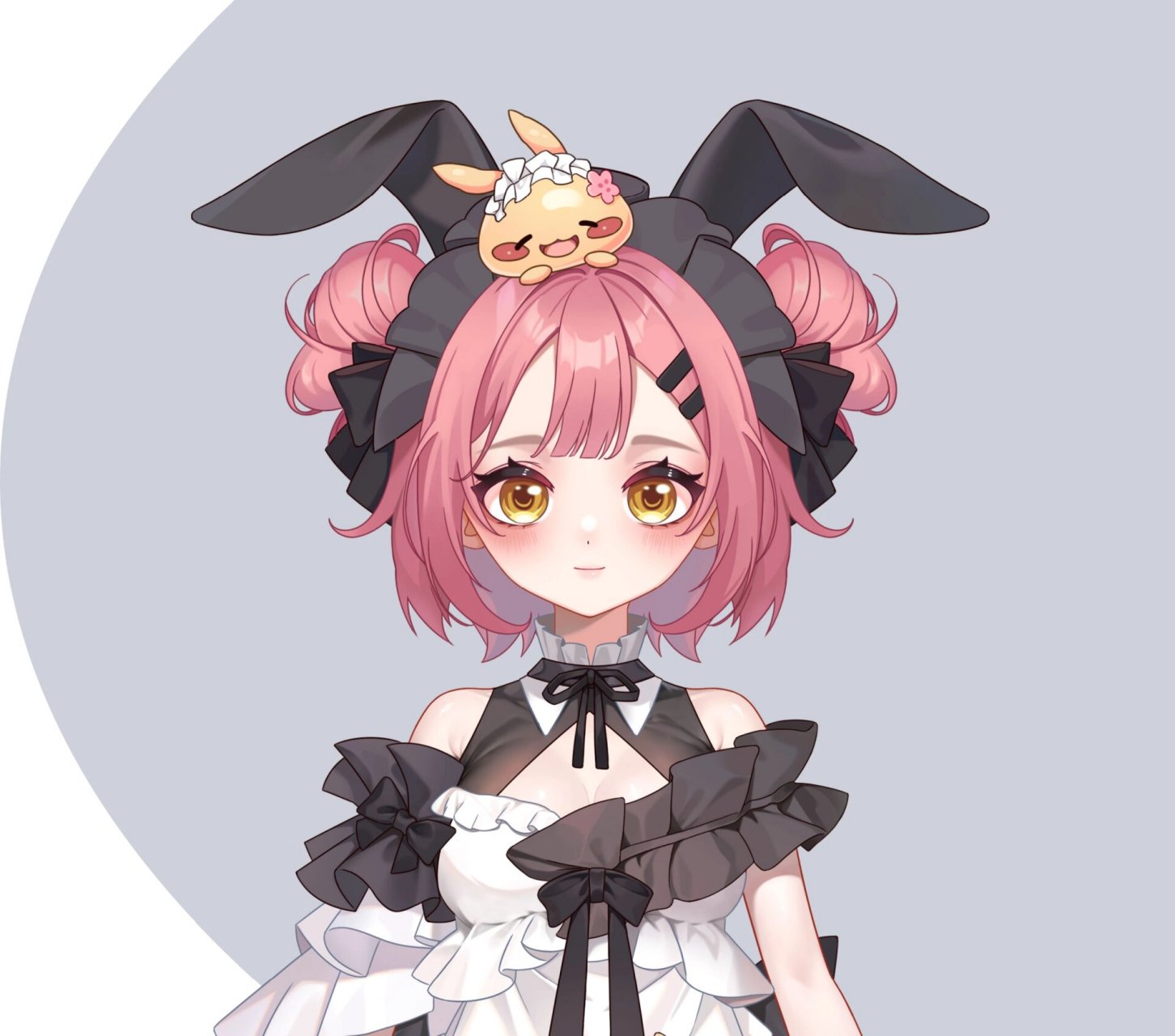 live2d立绘展示虚拟主播皮套人【女仆与兔子 画了很久的一张