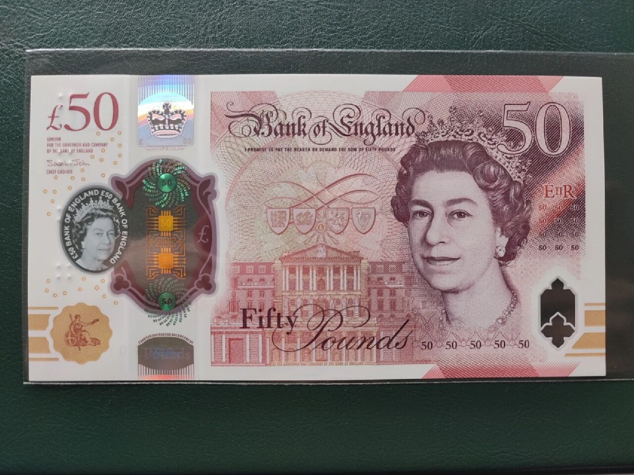 英国50镑塑料钞 女王头像塑料钞