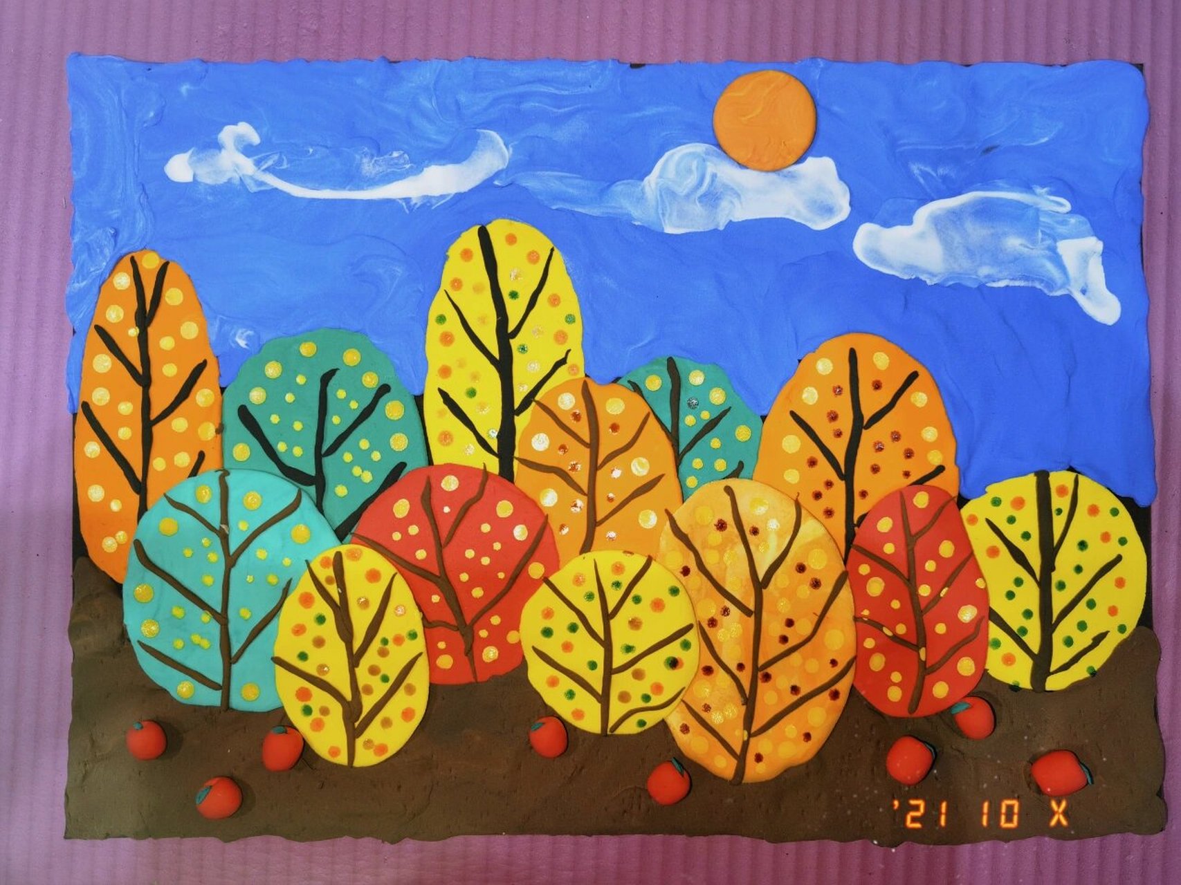轻粘土制作秋天的画图片