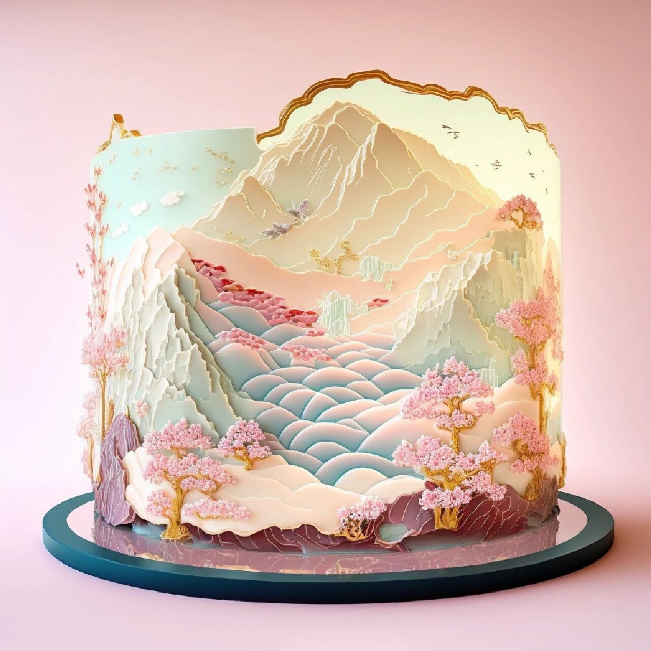 国风山水蛋糕(二)