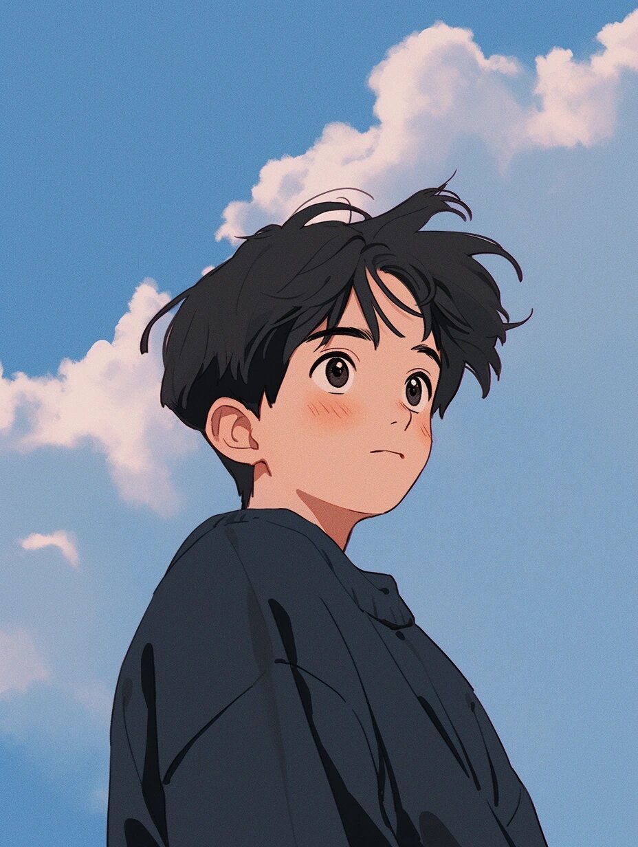 【旧漫男生头像】仰望天空,45度角 当我看向天空,是光的温柔.