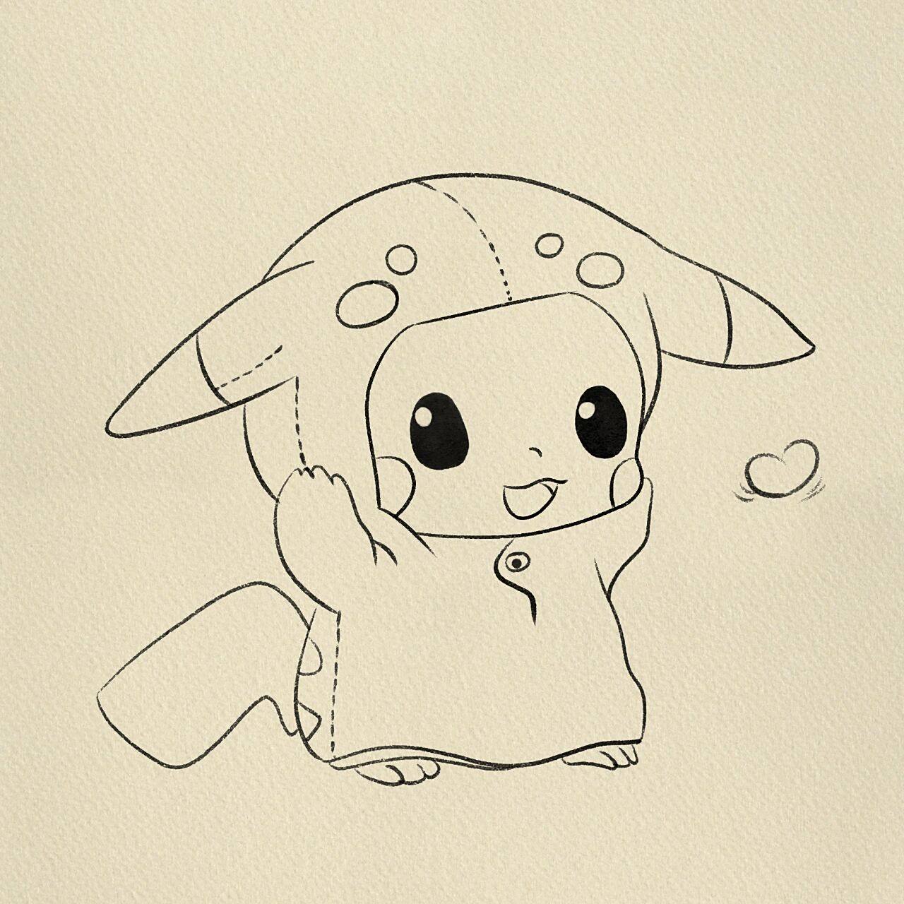 皮卡丘简笔画‖(14) 临摹