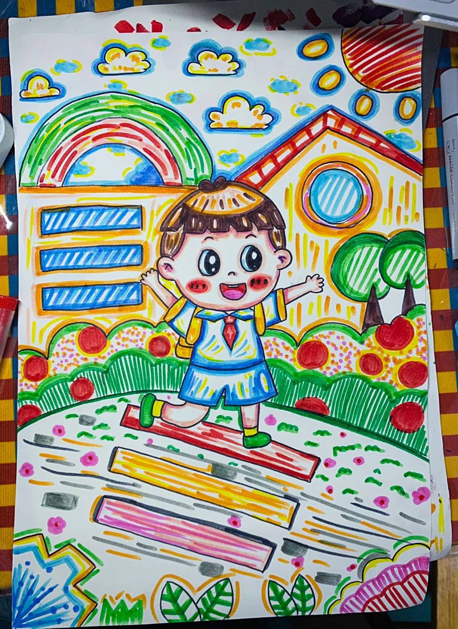 关于上学简笔画