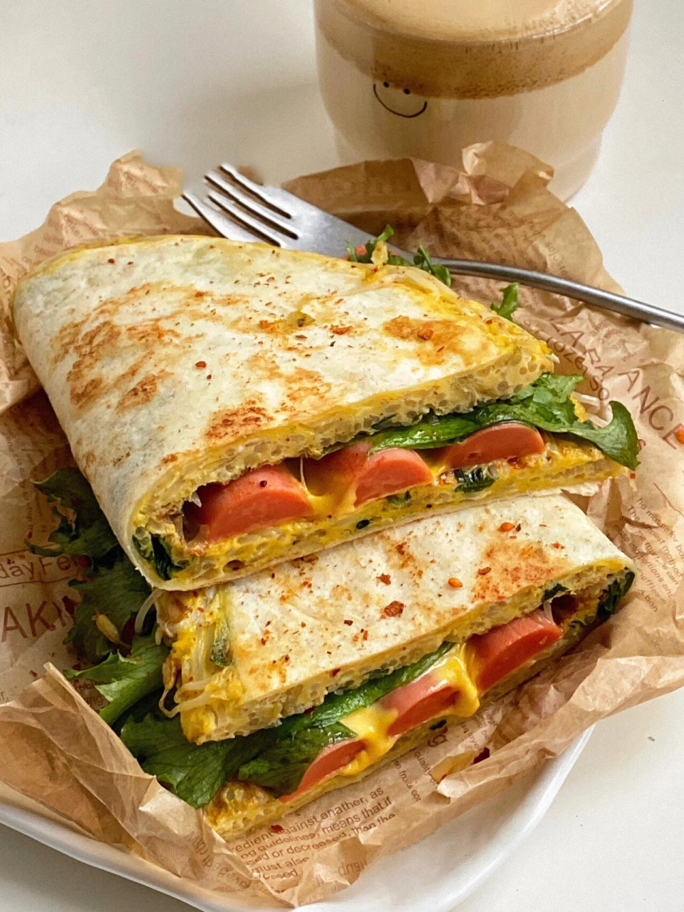 5分钟早餐,香肠韭菜豆芽煎饼,巨好吃!