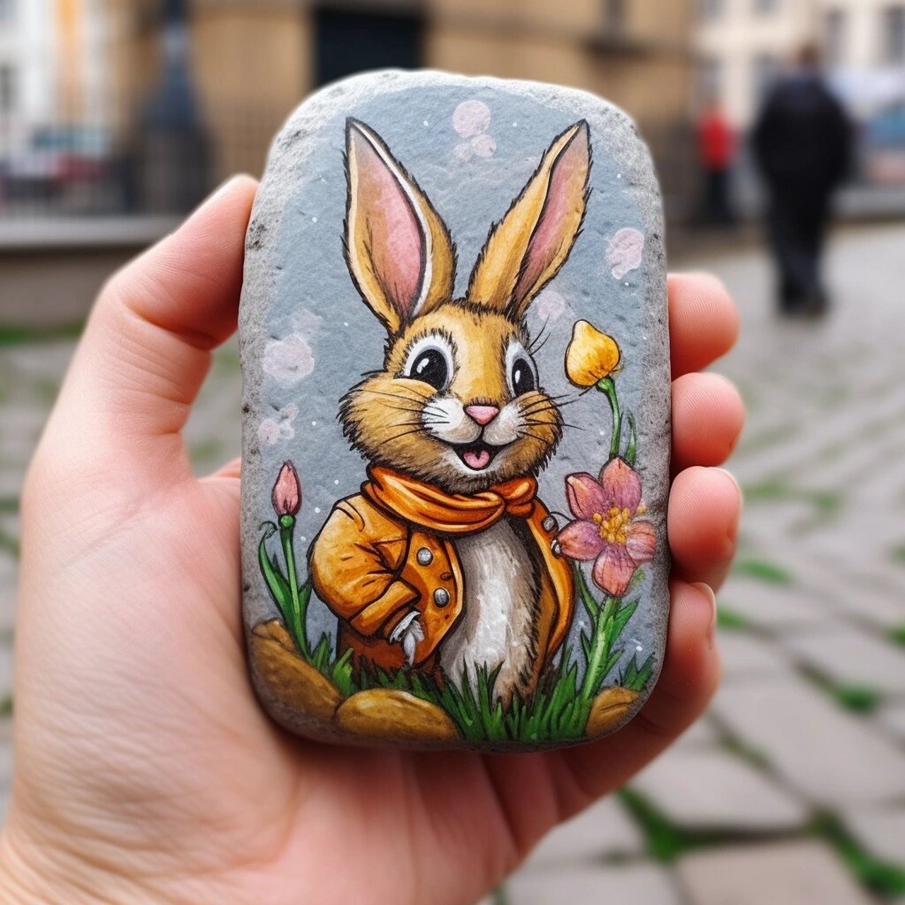 你可以找到精心手绘的卡通石头画,它们是绝对独一无二的艺术品.
