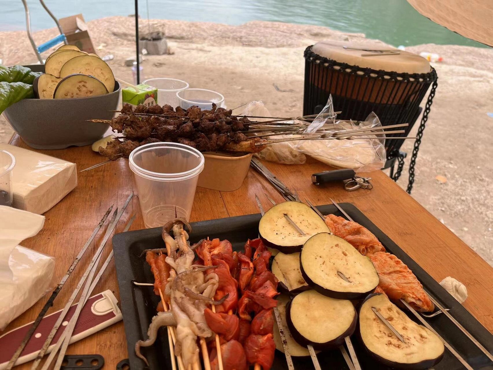 新乡户外烧烤钓鱼好首选—塔岗水库 气温凉爽 没啥人 水干净 还能钓鱼