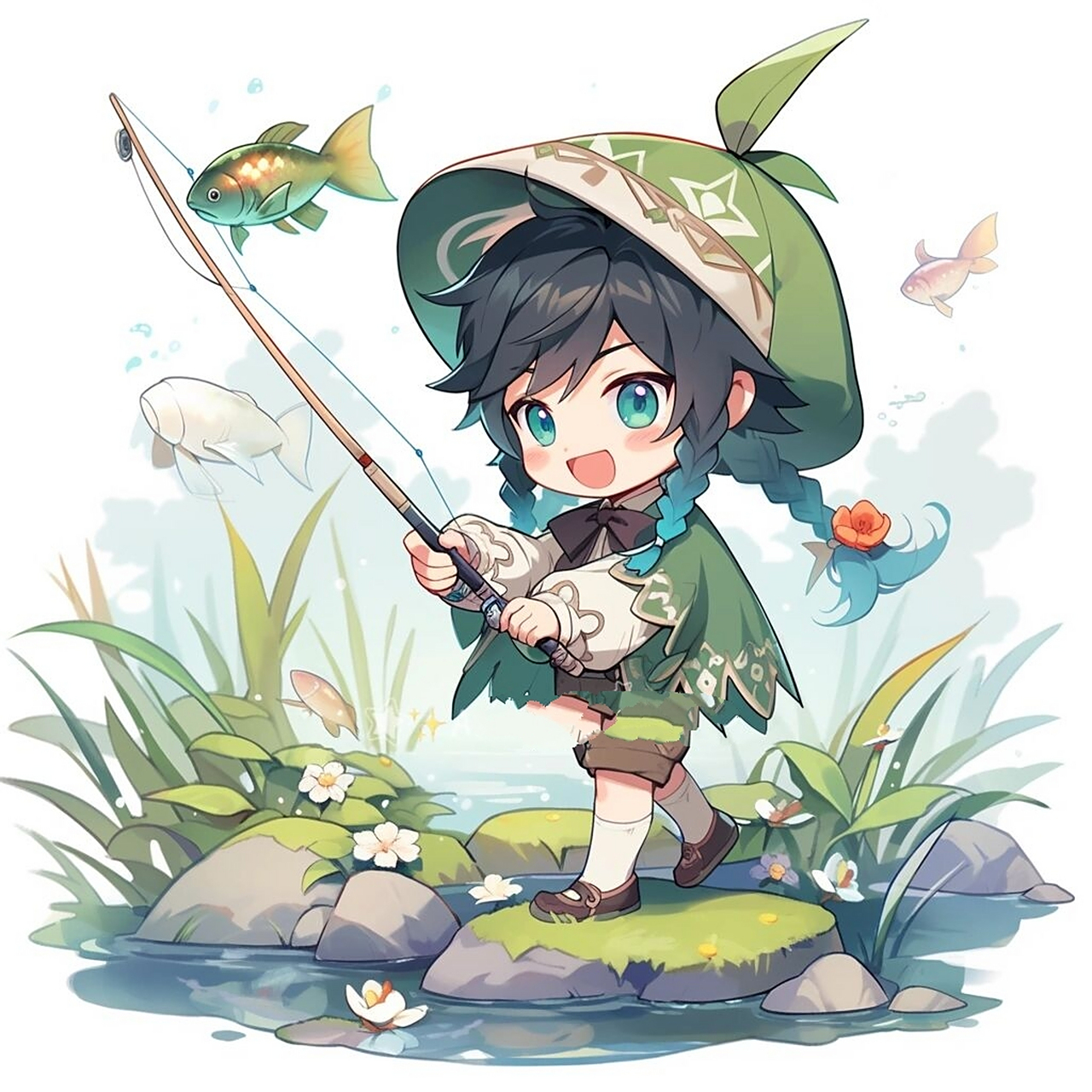 原神头像 | q版·多角色91 心海:鱼鱼那么可爱,为什么要钓它?