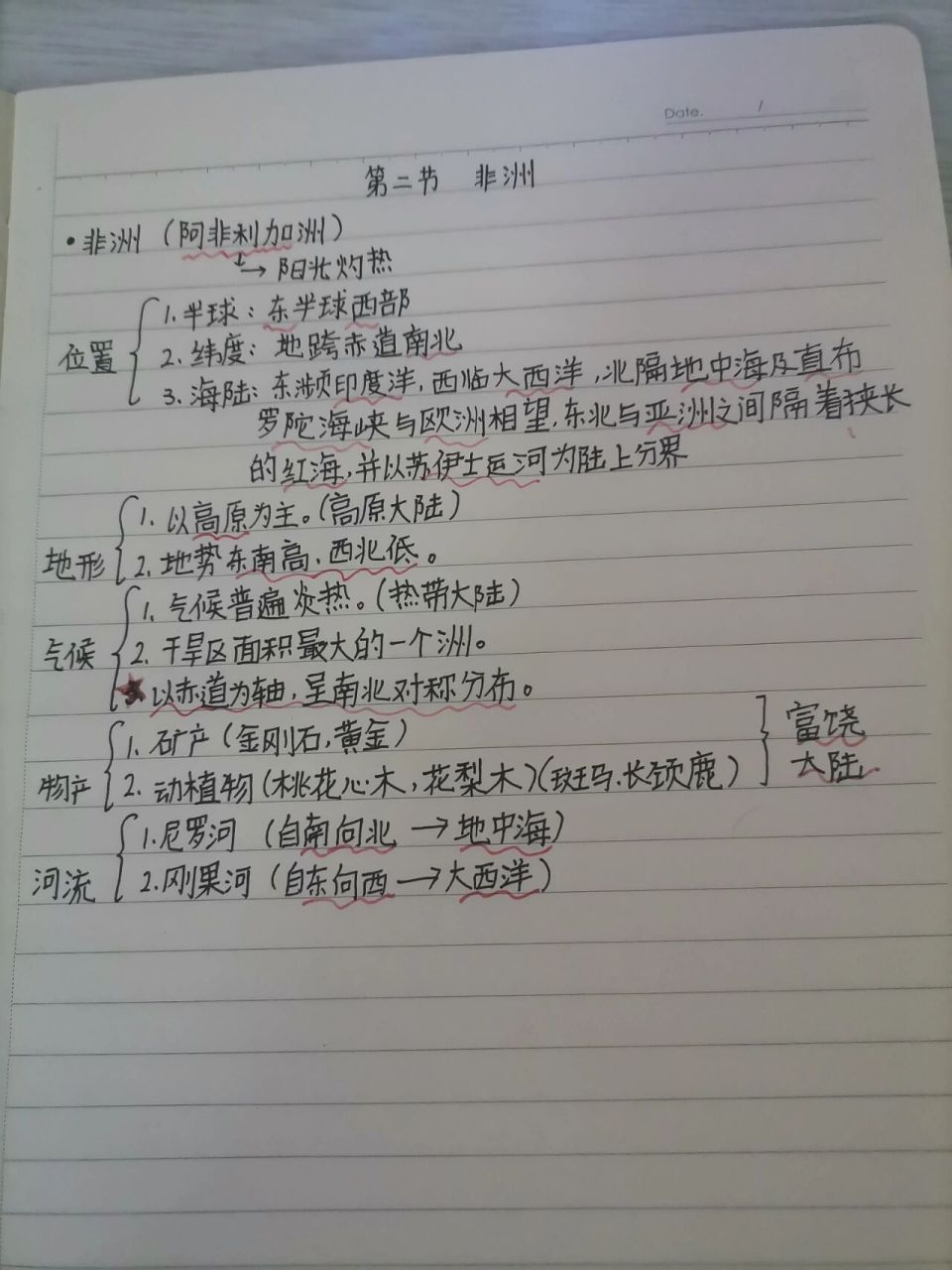 七下第二节"非洲"知识点总结