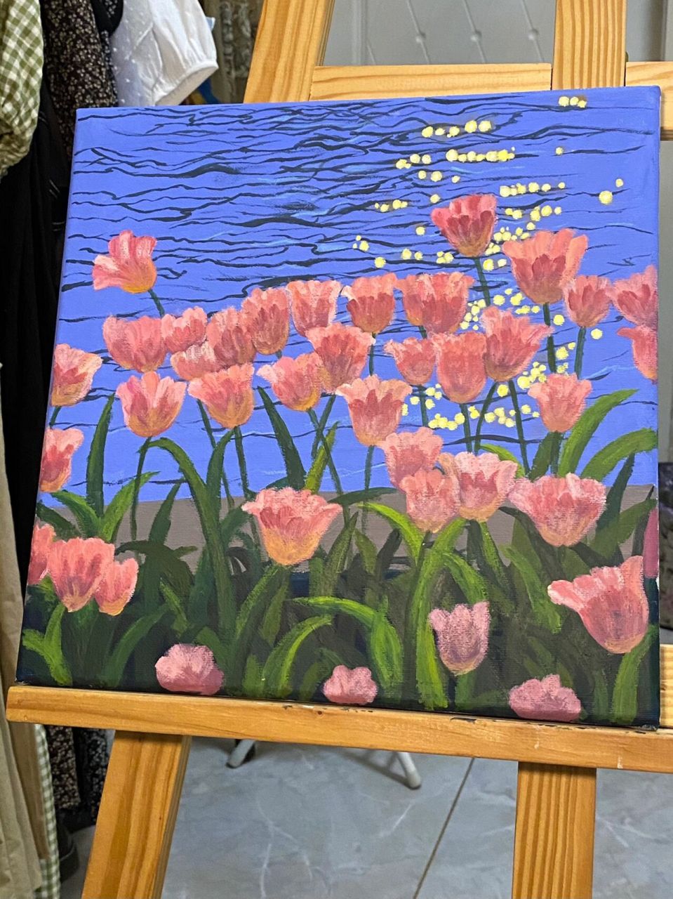 郁金香丙烯水粉画 零基础水粉丙烯画 最近这个太火了 好了好几天也没