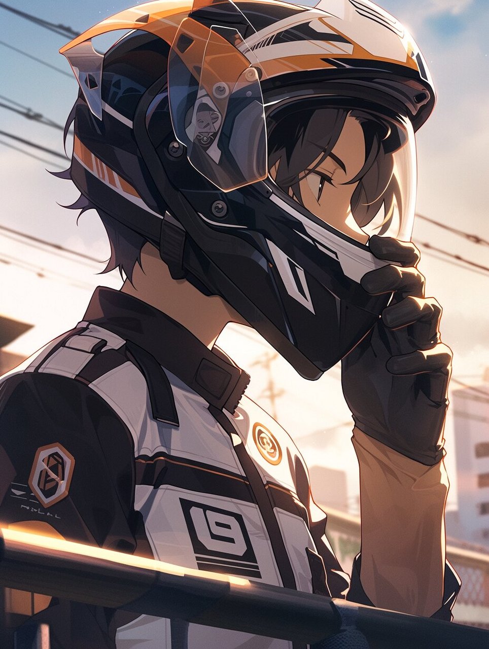 男生头像丨炫酷的头盔机车少年 mj生成的戴头盔的男生,感觉超炫酷