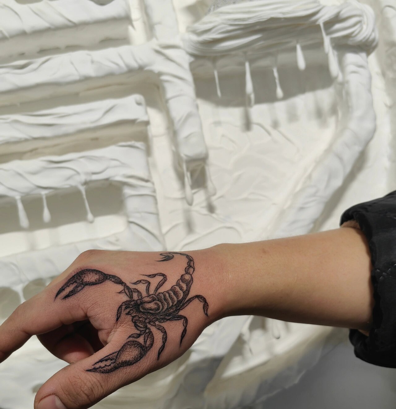 虎口蝎子纹身 沈阳男生小纹身 壹久tattoo