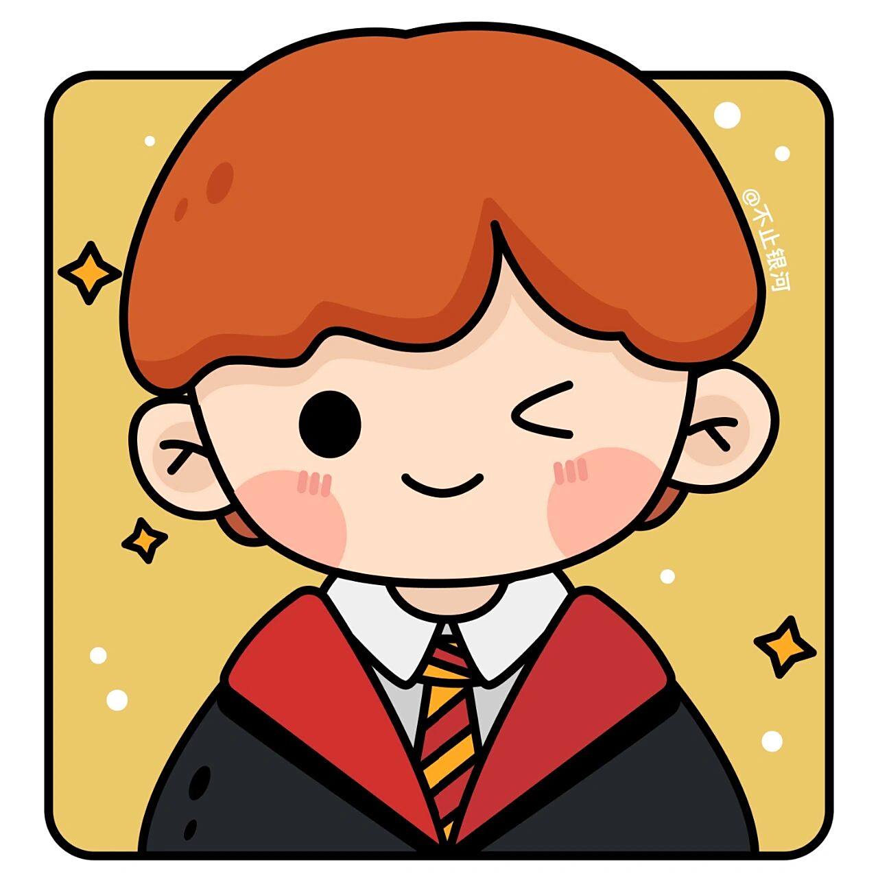 哈利波特q版卡通头像集合 画了哈利98,赫敏97,罗恩98,金妮97