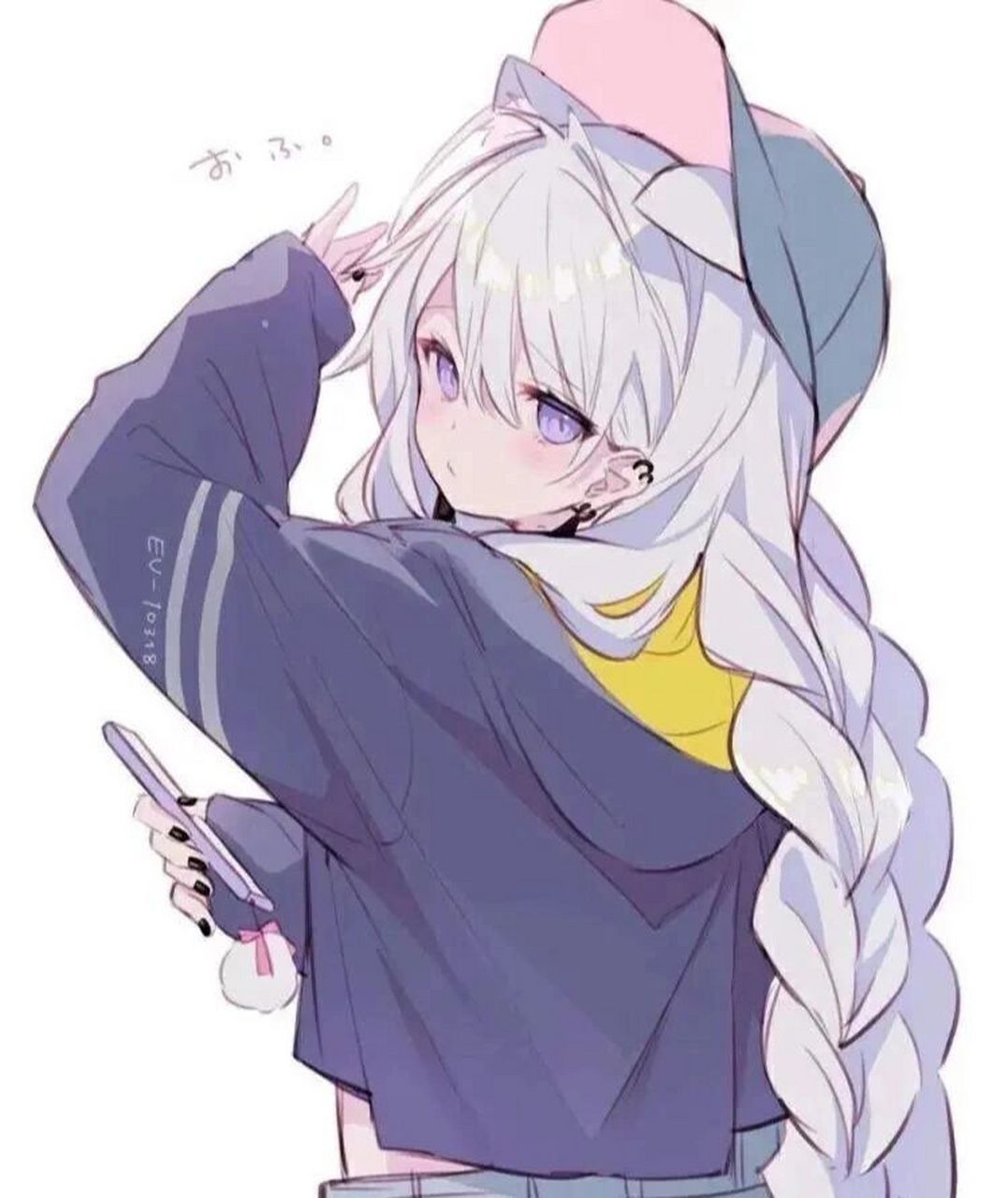 好看的治愈系白发动漫女生头像