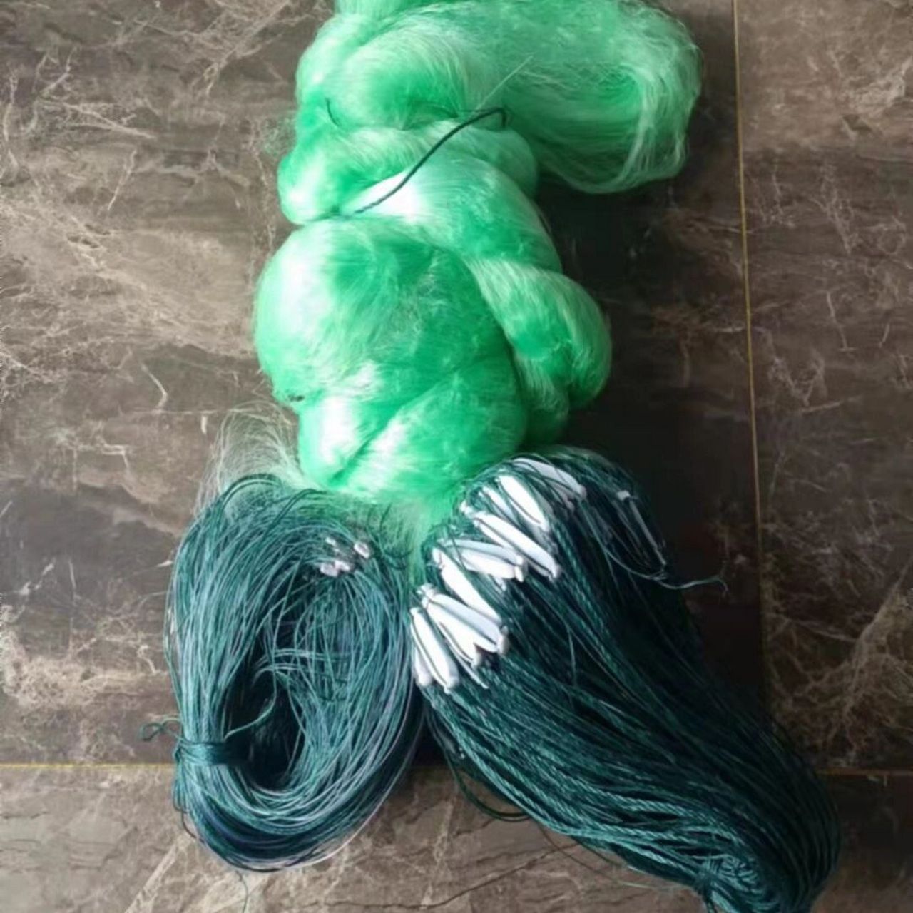 鱼网粘网进口绿丝网 鱼网粘网进口绿丝网三层沉网浮网100米白丝渔网