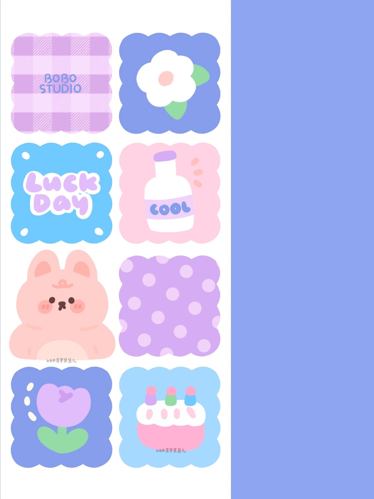 21期📱十六宫格彩色卡通情侣方格壁纸 以上为本人绘制,🈲️无