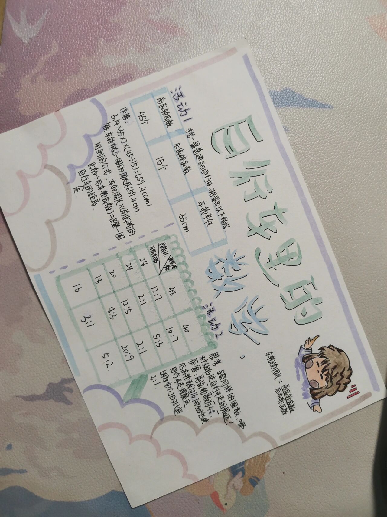 数学思维导图《自行车里的数学》     .