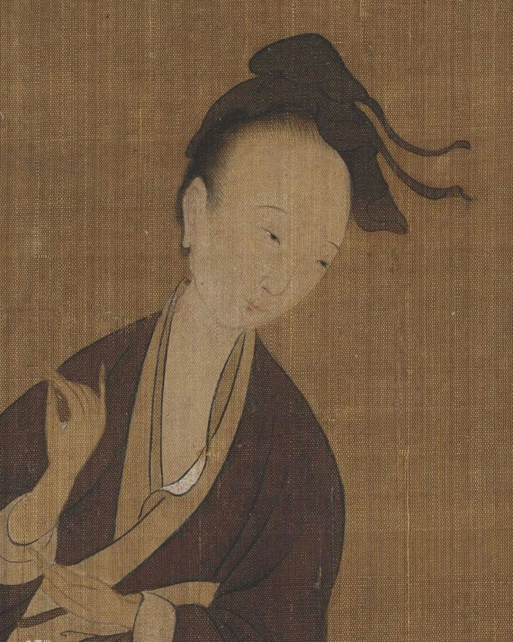 五代十国 佚名 西子浣纱图 #艺术# #汉服# #国画