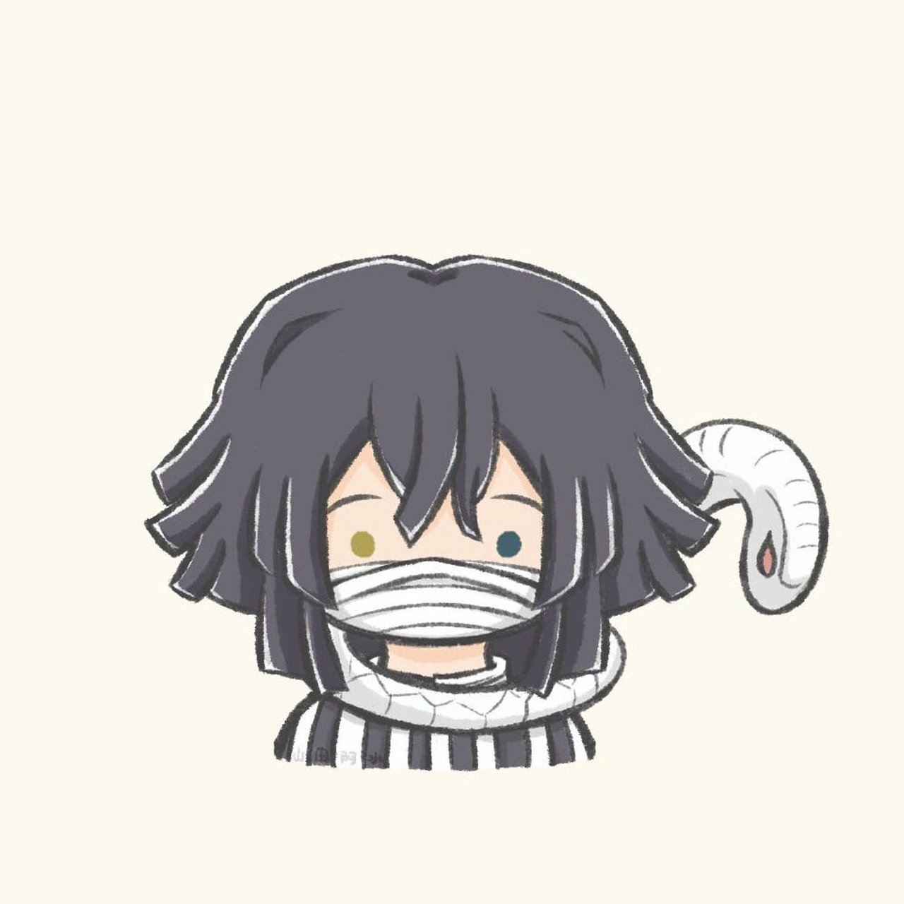 【鬼灭之刃|q版小头像|第三弹】 第三弹的人物: 伊黑小芭内,妓夫太郎