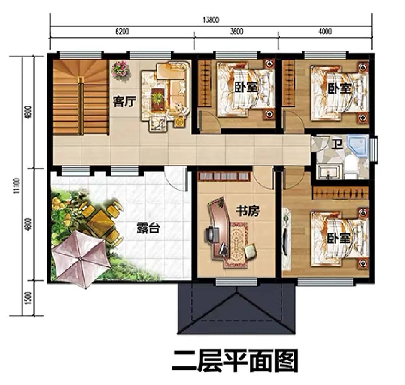 你喜欢吗 本期推荐二层别墅设计图纸,平面图彩屏及效果图参考,有建房