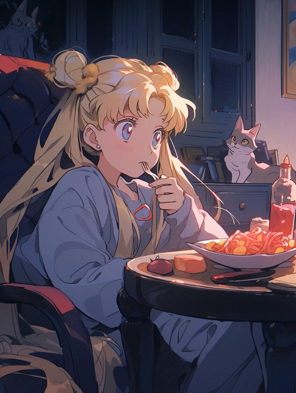 美少女猫咪头像78下班就是要追剧干饭鸭78