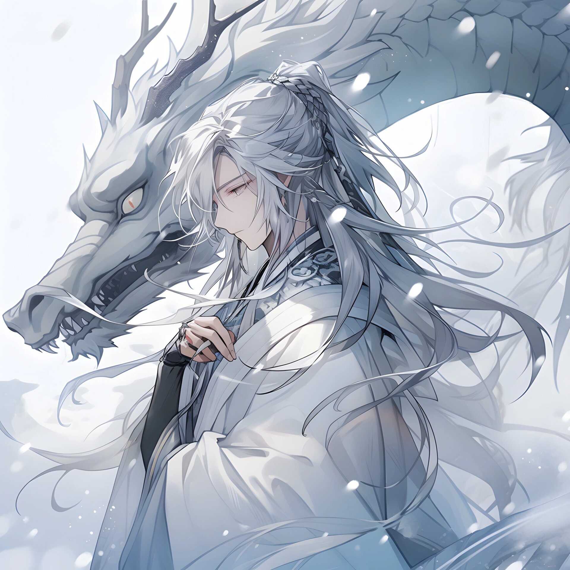 帅气男生头像|帅气龙少年3——白色冰雪系 龙年新气象,龙腾盛世,万象