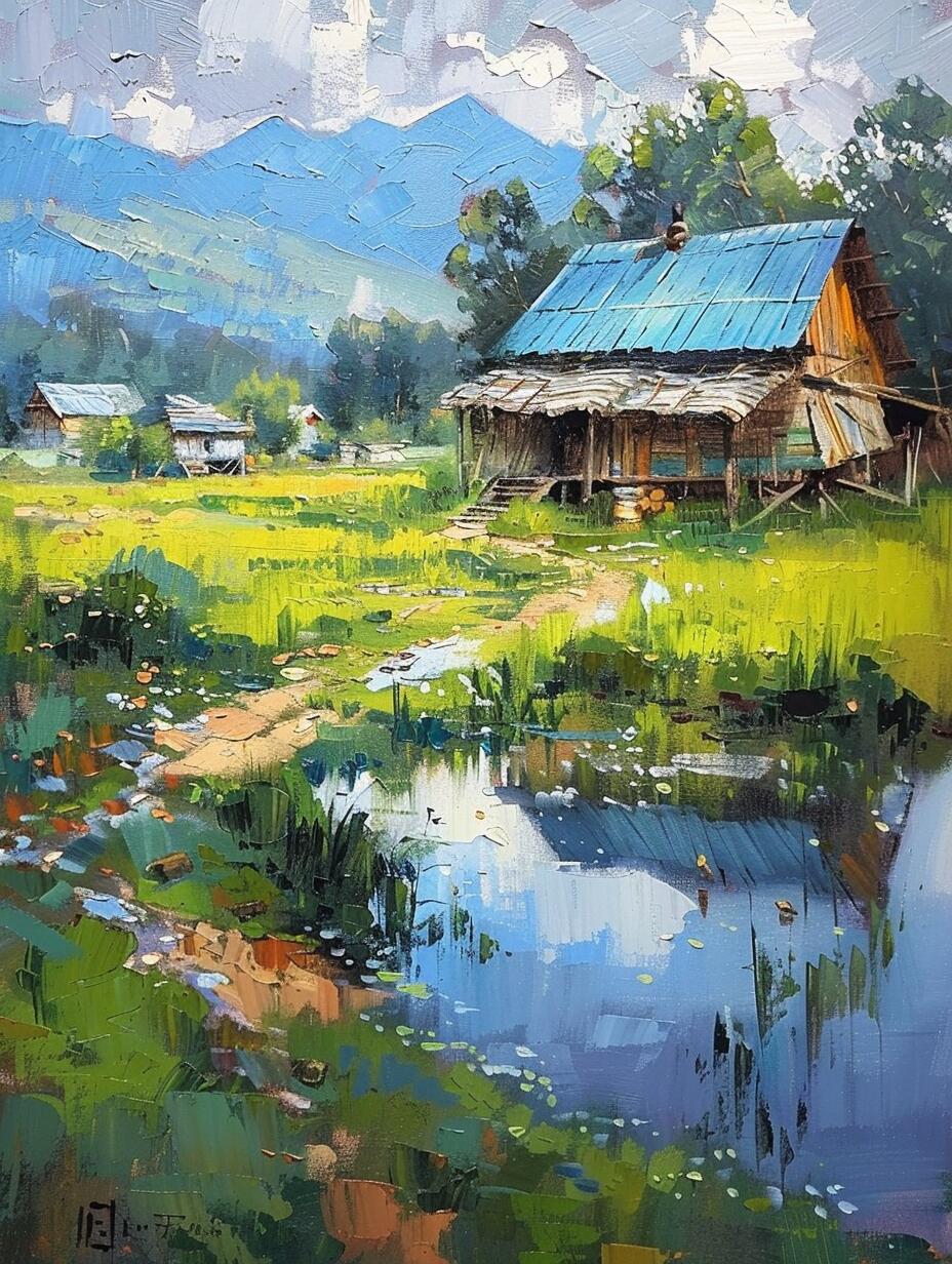 ai油画|绿色田园