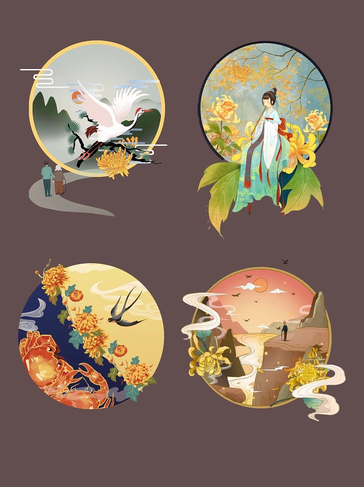 多彩多姿96秋分手绘96素材|png免扣素材