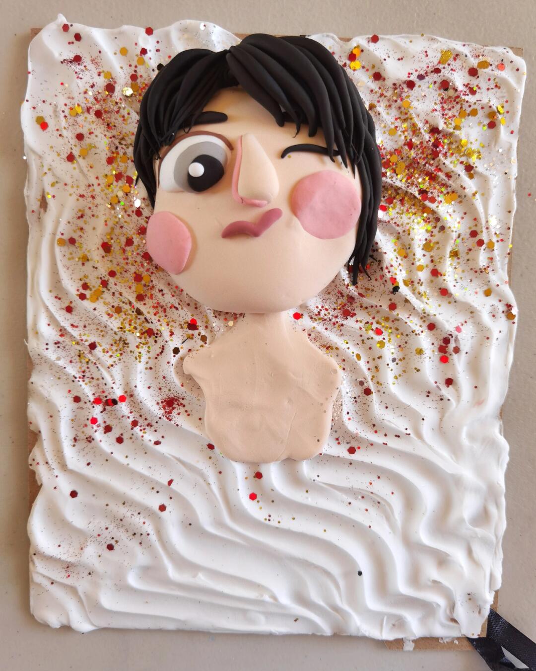 圣诞情侣款粘土画