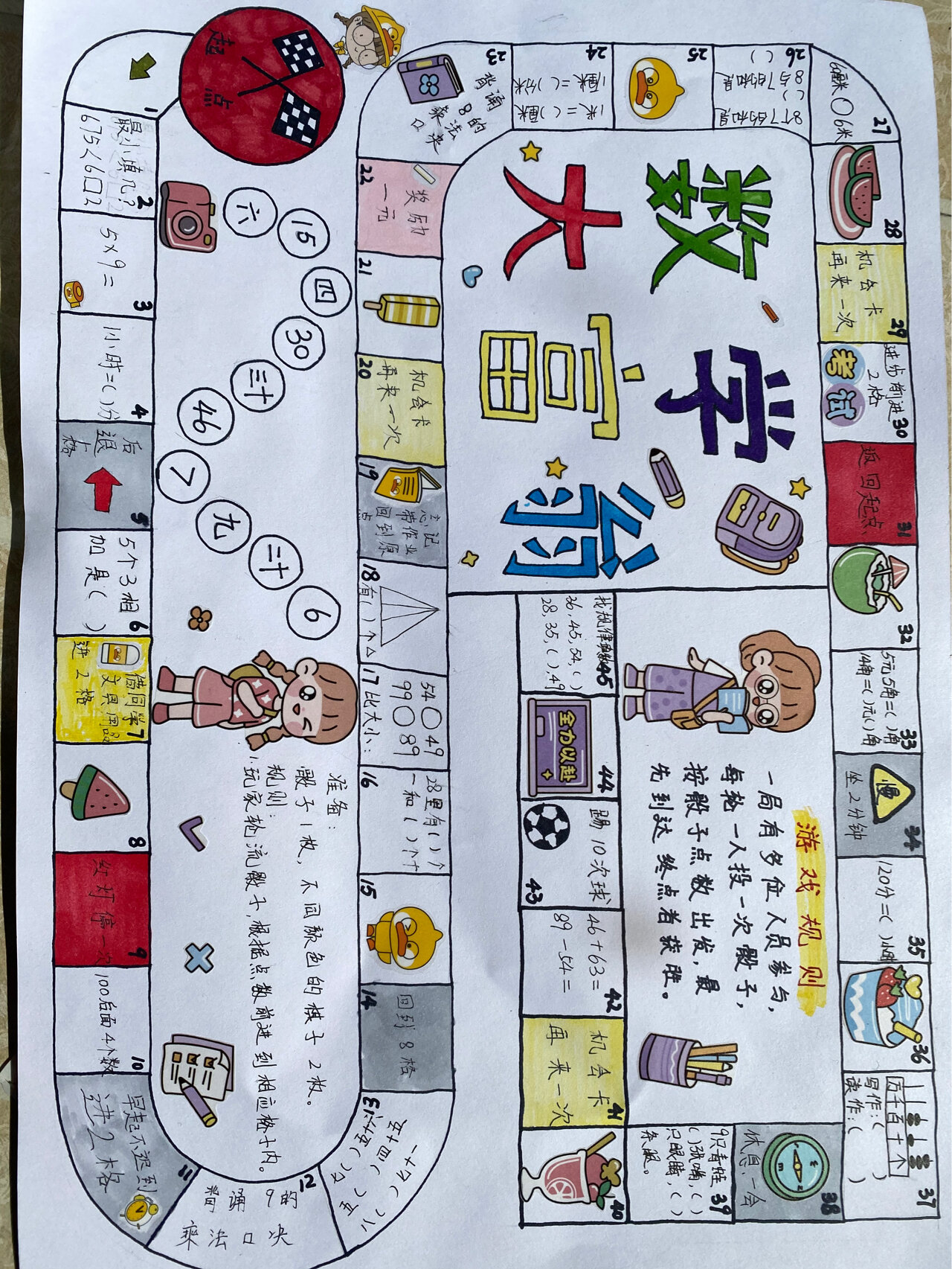 数学大富翁手抄报
