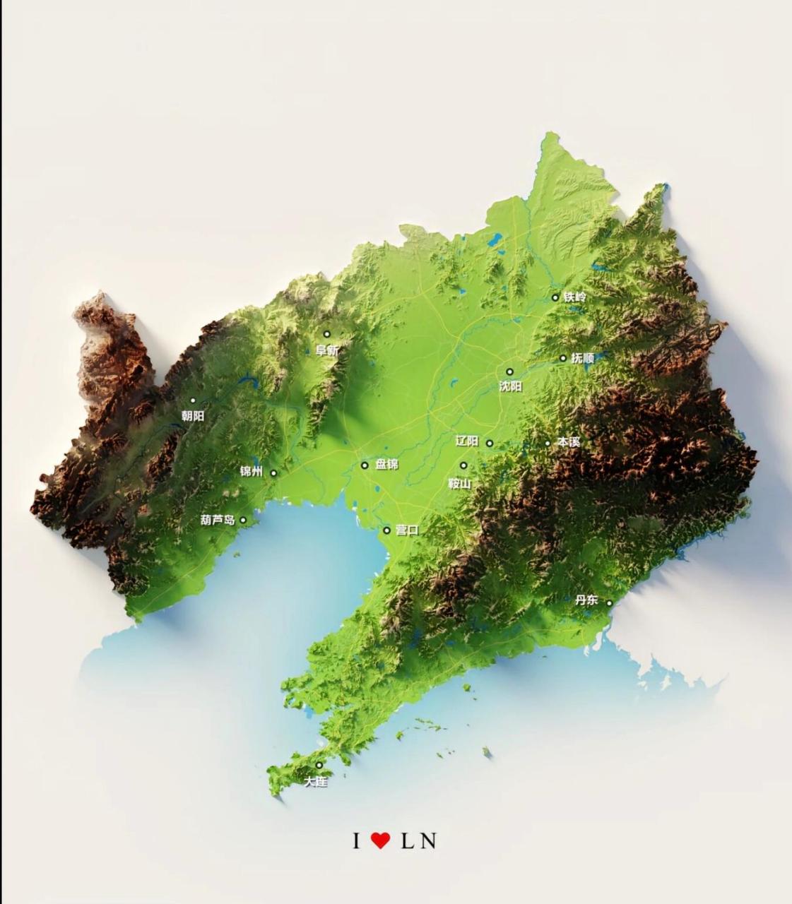 辽宁省地形图 辽宁省地形图