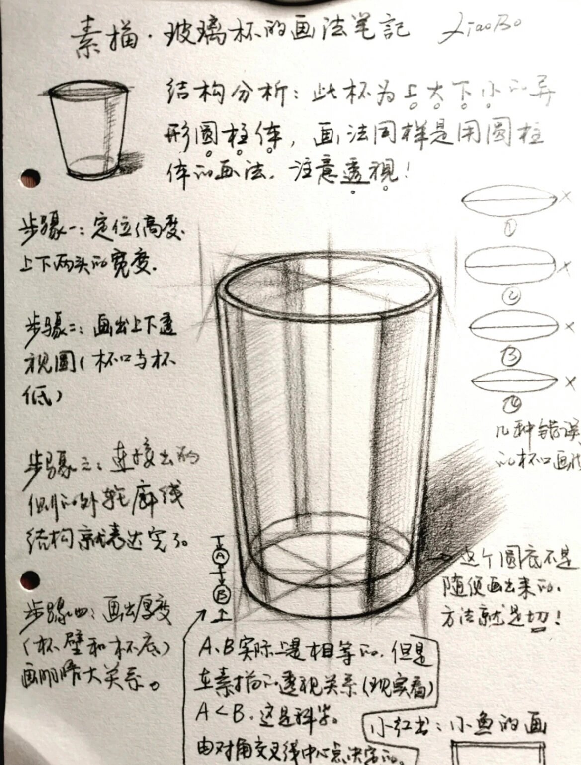 素描杯子的画法解析图图片