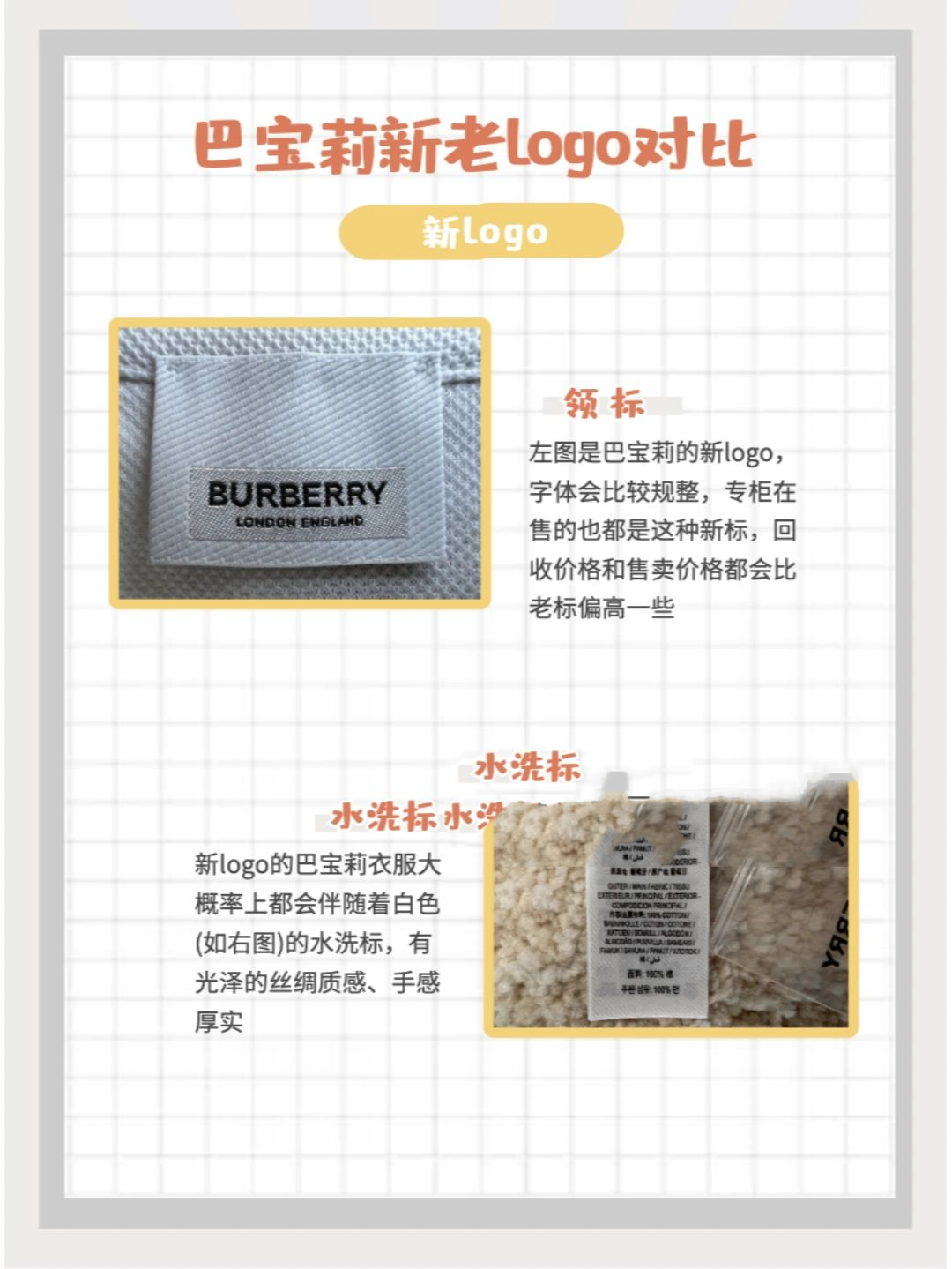 burberry新标和老标图片