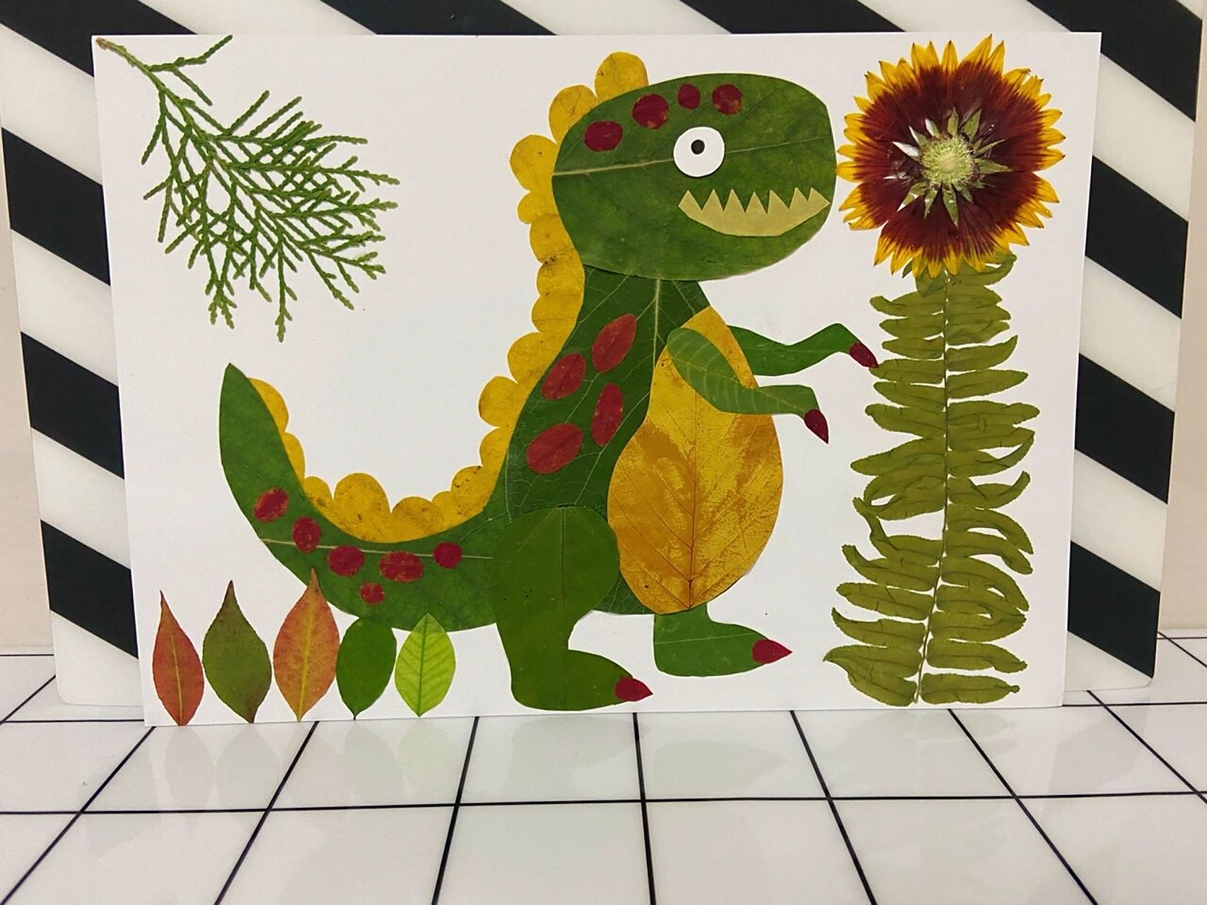 树叶画树叶贴画～章鱼99