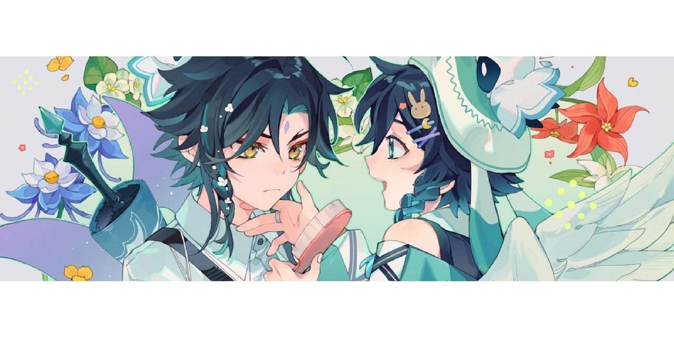 温迪和魈情侣风壁纸更新一则 我瞎编的标题不改了 图源私戳,单纯分享